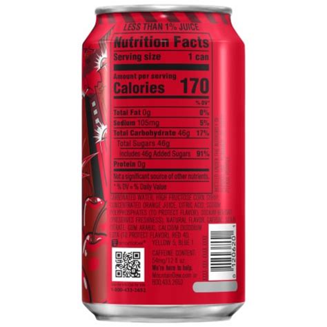 Mountain Dew Code Red Cherry Flavor Soft Drink Cans Fl Oz Kroger