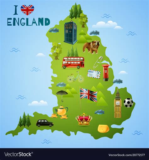 travel map  england royalty  vector image
