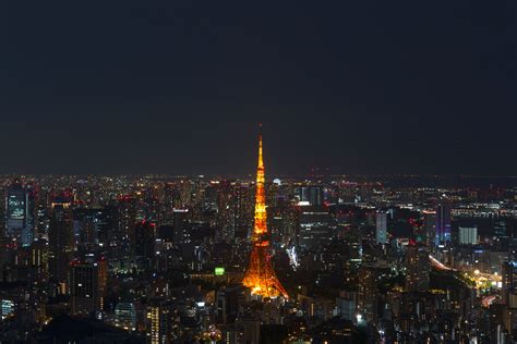 Japan City Japanese Tower Tokyo Scenery Night Hd Wallpaper