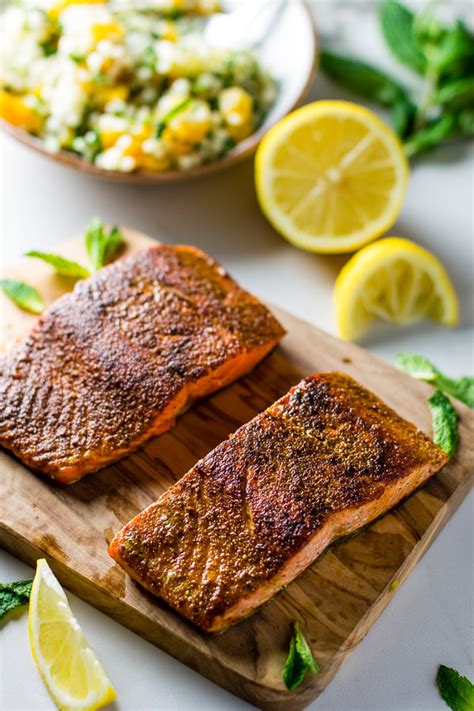I love couscous salad, one of my favorite summer type dishes, but never paired it with salmon… how silly is that? Moroccan Salmon & Apricot Couscous Salad - Lean Green ...