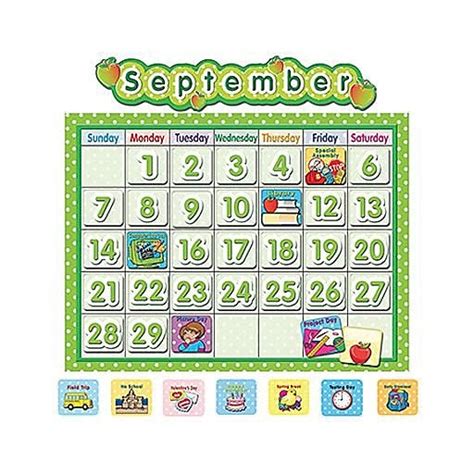 Teacher Created Resources® School Calendar Bulletin Board Polka Dot