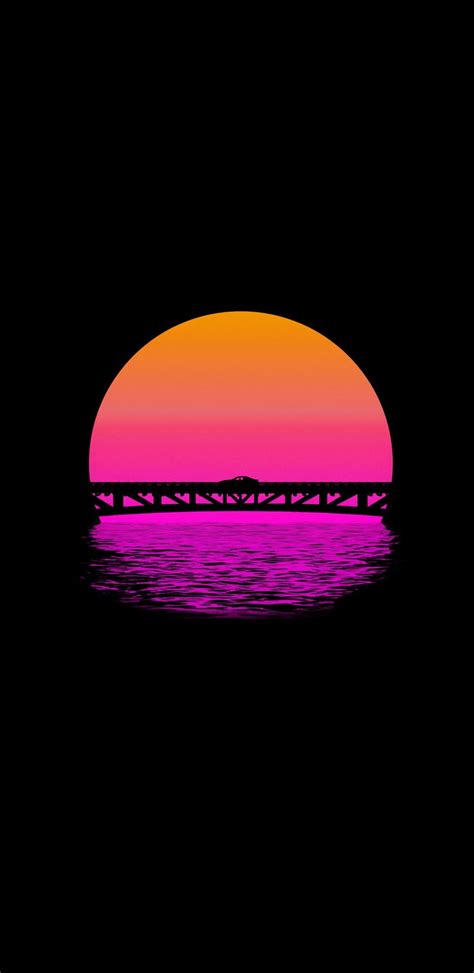 Outrun Sunset 1440x2960 Submitted By Theunchainedzebra
