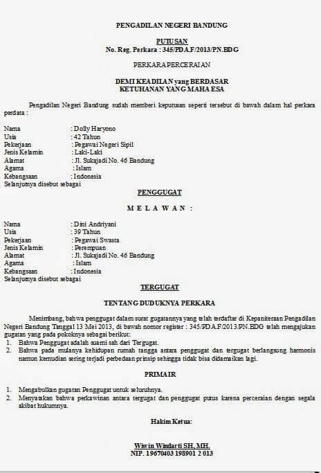 25 Contoh Surat Pernyataan Cerai Paling Lengkap Yang Baik Dan Benar Riset