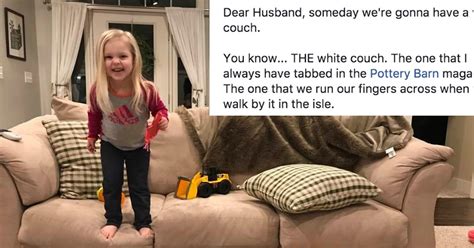 This Moms Touching Post About The White Couch Shes Always Wanted