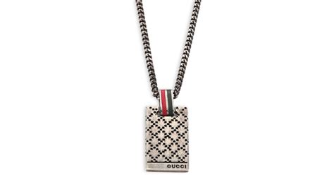 Gucci Dtissima Silver Pendant Necklace In Sterling Silver Metallic