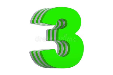 Green Number 0 Layered Font 3d Rendering Stock Illustration