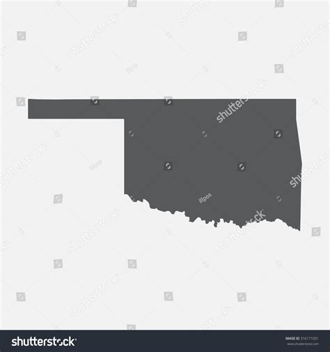 Oklahoma State Border Map เวกเตอร์สต็อก ปลอดค่าลิขสิทธิ์ 316171031