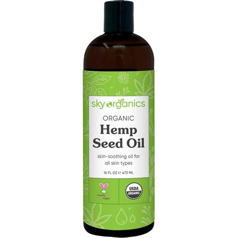 Organic Hemp Seed Oil By Sky Organics 16 Oz Cold Pressed Usda Organic