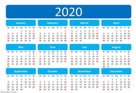 This unique type of calendar 2021 with notes is a twelve months full calendar that is printed in just one page. تقويم 2020 - calendar 2020 | شبكة مدينة الاحلام