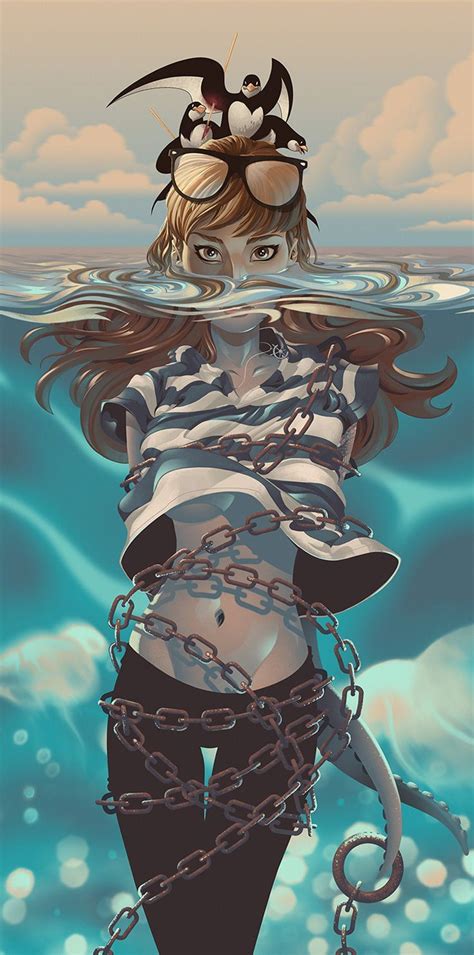 Island Alex Arizmendi Chained Female Tentacles Underwater Woman