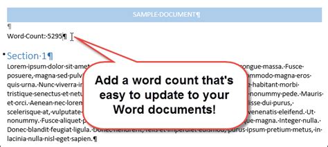 How To Insert A Word Count Into Your Word Document