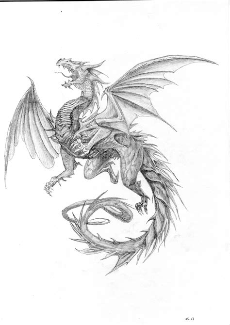 Full Body Cool Dragon Drawing Jas Fur Kid