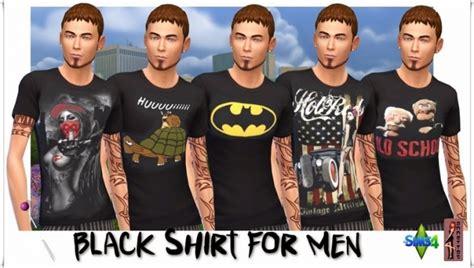 Black Shirt For Males At Annetts Sims 4 Welt Sims 4 Updates