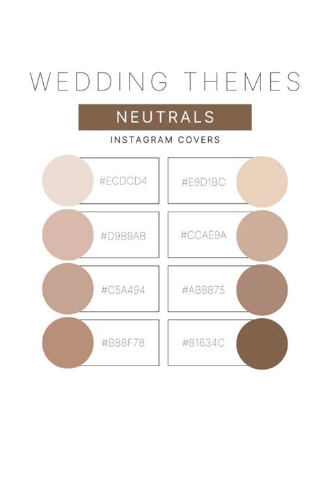 Color Palette For Instagram Cover Neutrals Color Palette For Wedding