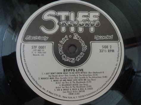 Stiffs Live Lp Elvis Costelloian Durynick Lowe Promo In Shrink