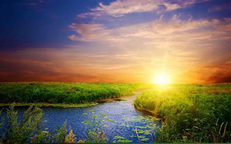 Beautifulfree Natural River Sunset Download