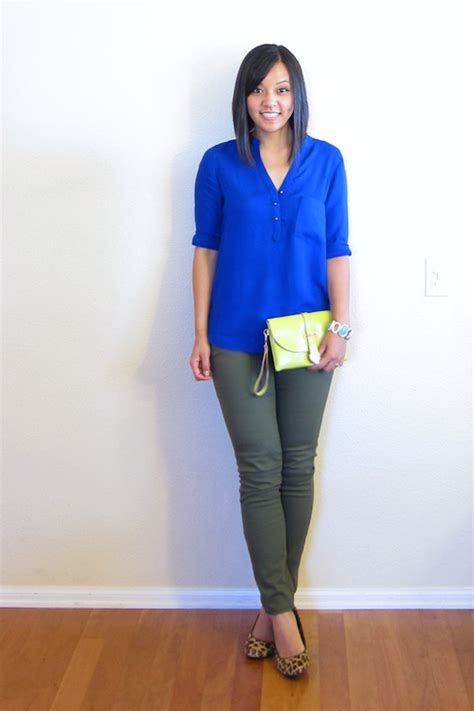 Mixing your white and colorful laundry is usually a bad idea. Putting Me Together: Cobalt and Olive | Olive pants outfit ...