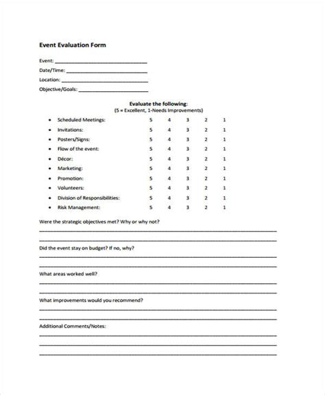 Free 33 Event Evaluation Forms In Pdf Excel Ms Word