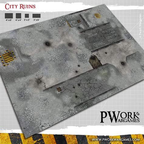 Tabletop Fix Pwork Wargames New City Ruins Gaming Mat