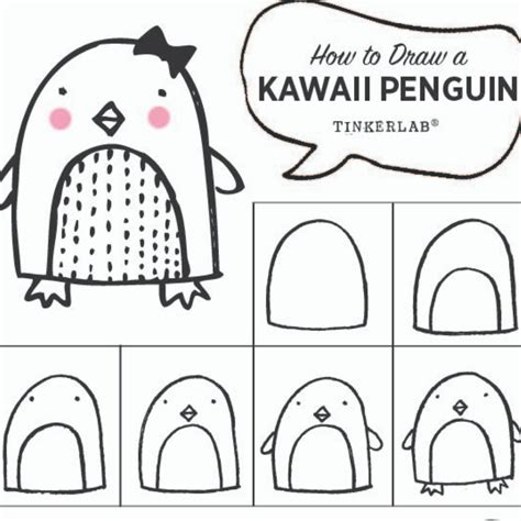 The best drawing medium for beginners is a quality lead pencil with an eraser. Easy Drawing Ideas | Kawaii Cute Penguin Drawing | TinkerLab