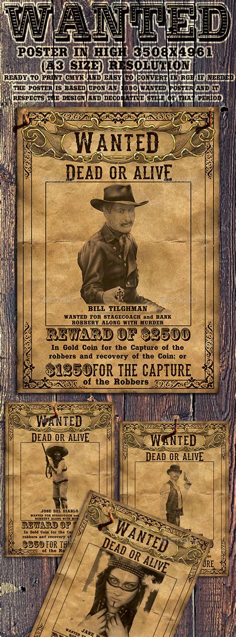 Wild West Wanted Poster Template
