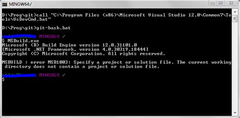 .unix/linux shell (bash in particular, but bourne compatible in general) in order to understand how the commands you're copying and pasting are you can also just go to this page: bash: msbuild: command not found