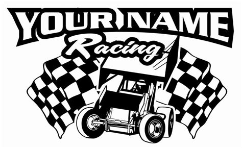 Personalized Sprint Car Racing V7 Decal Sticker