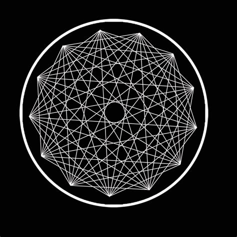 A White Circle With Lines In The Middle On A Black Background That