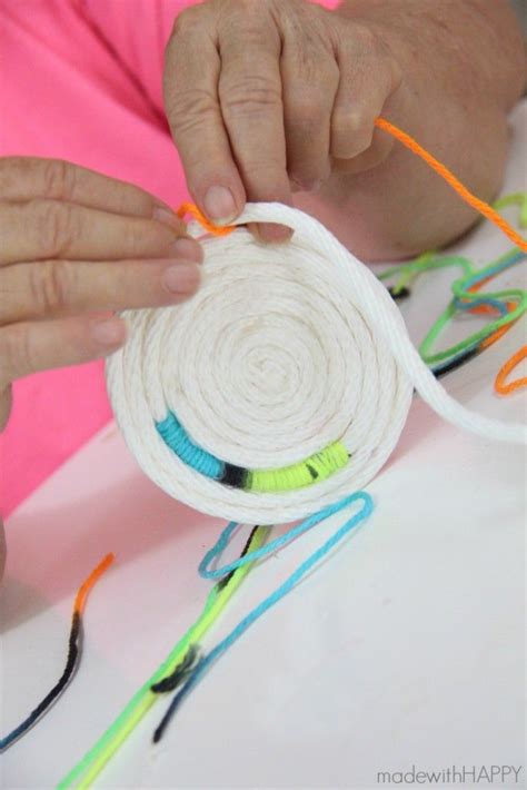 How To Make No Sew Rope Bowl With Images Coiled Fabric Basket Rope