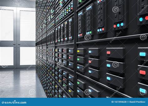 Futuristic Shiny Server Room Stock Illustration Illustration Of Data