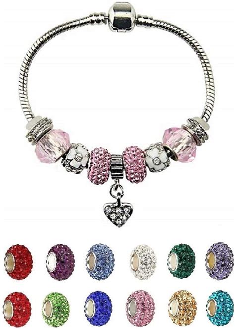 Fit Pandora Bracelet For Girls Silver Plated Heart Charm Bracelet