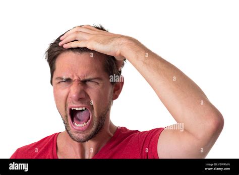 Young Screaming Man Stock Photo Alamy