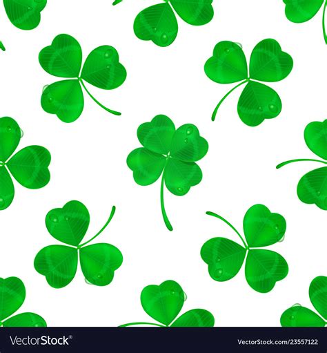 Four Leaf Clover Seamless Pattern Background Vector Image