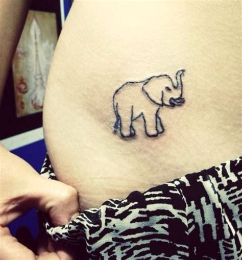 Elephant Hip Tattoo Trunk Up For Good Luck Elephant
