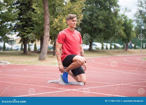 Portrait Of Runner Exercising Outside Stock Image Image Of Fitness