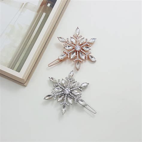 Snowflake Hair Clips Snow Flakes Winter Hair Accessories Etsy