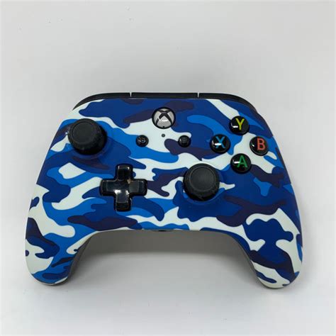 Powera Xbox One Wired Controller Blue Camo No Cable Paymore Reston
