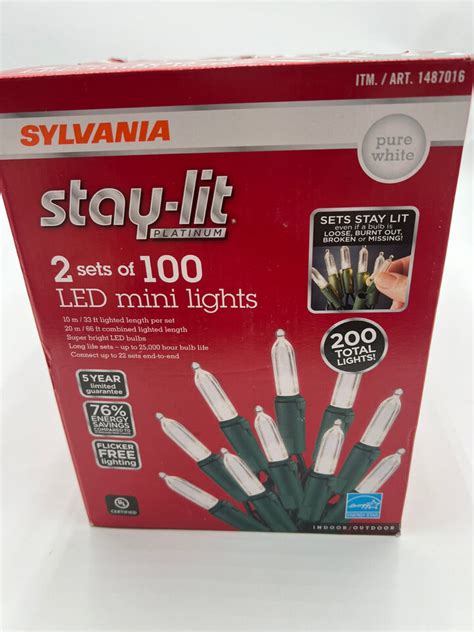 X Sylvania Stay Lit Platinum Sets Of Led Mini Lights Pure White
