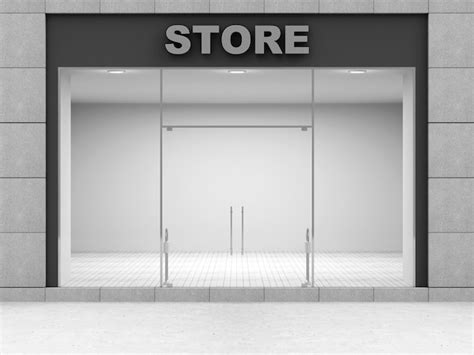 Premium Photo Modern Empty Store Front With Big Windows