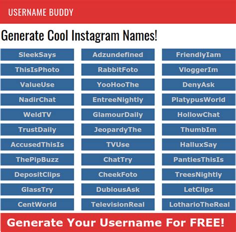 Generate Cool Instagram Names Get Unique Ideas For Free Now