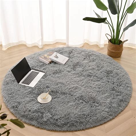 Lochas Luxury Round Fluffy Area Rugs For Bedroom Kids Nursery Rug Super