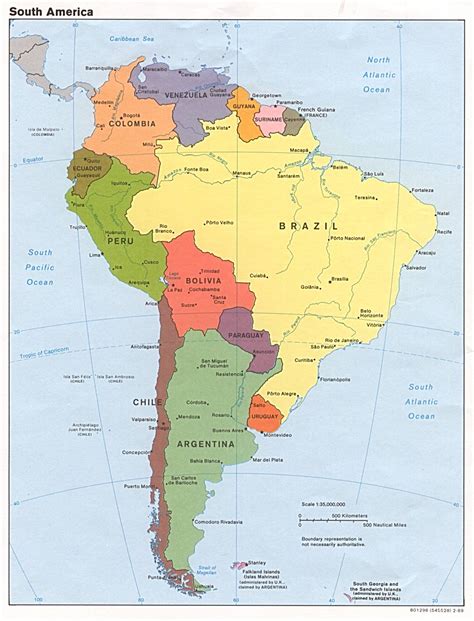 South America Political Map 1989 Full Size