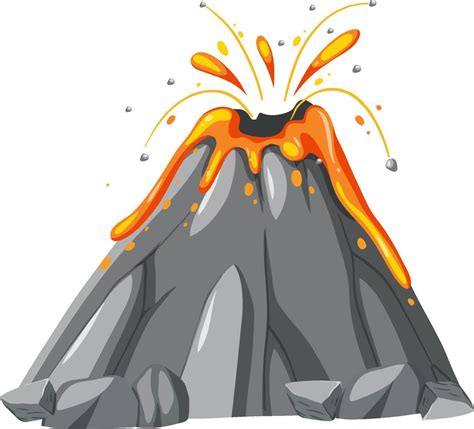 volcán con lava en estilo de dibujos animados 8273532 Vector en Vecteezy