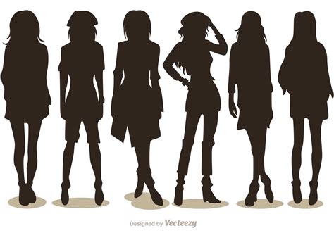 Silhouette Fashion Girl Vectors Pack 2 Download Free Vector Art