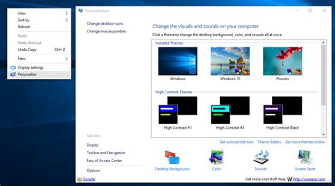 Get Classic Personalization Back With Personalization Panel For Windows 10