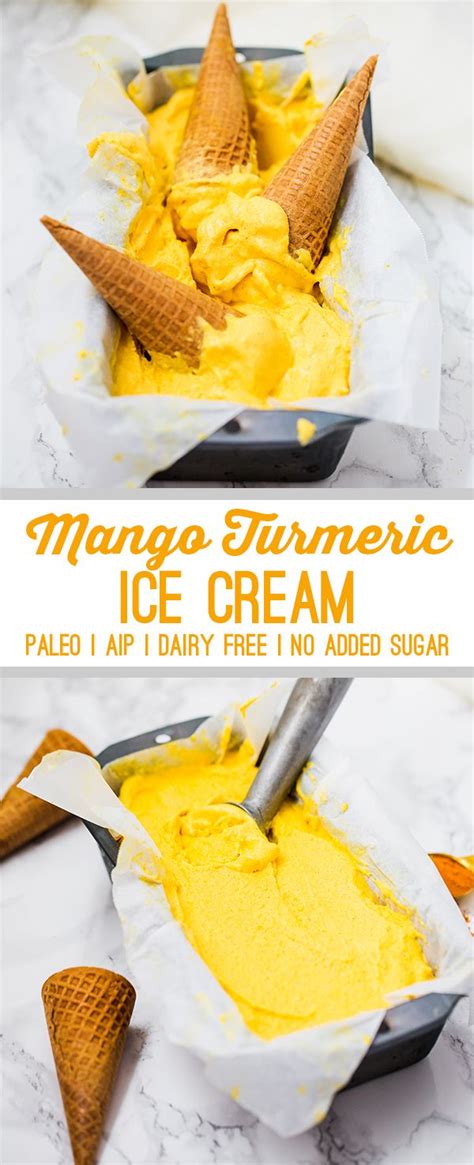 No Churn Mango Turmeric Ice Cream Dairy Free Paleo AIP Unbound