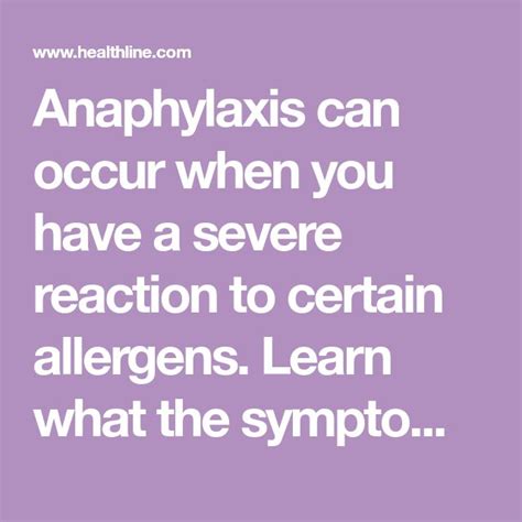 Anaphylaxis Causes Symptoms And Diagnosis Anaphylaxis Allergy