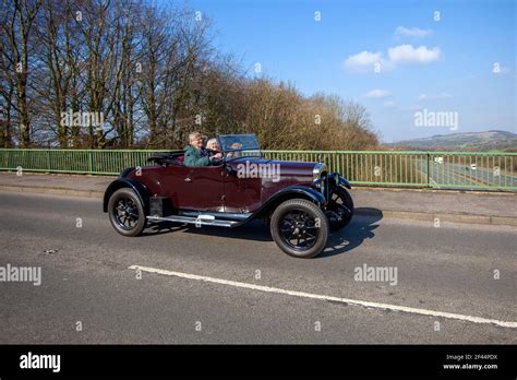 S Maroon Cc Austin Roadster Vehicular Traffic Moving Vehicles Sports Cars Old