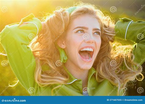 girl sunny portrait happy smiling woman outdoor fashion stock image image of carefree