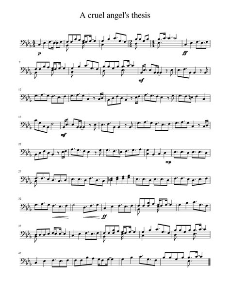 neon genesis evangelion opening (bass) Sheet music for Piano (Solo